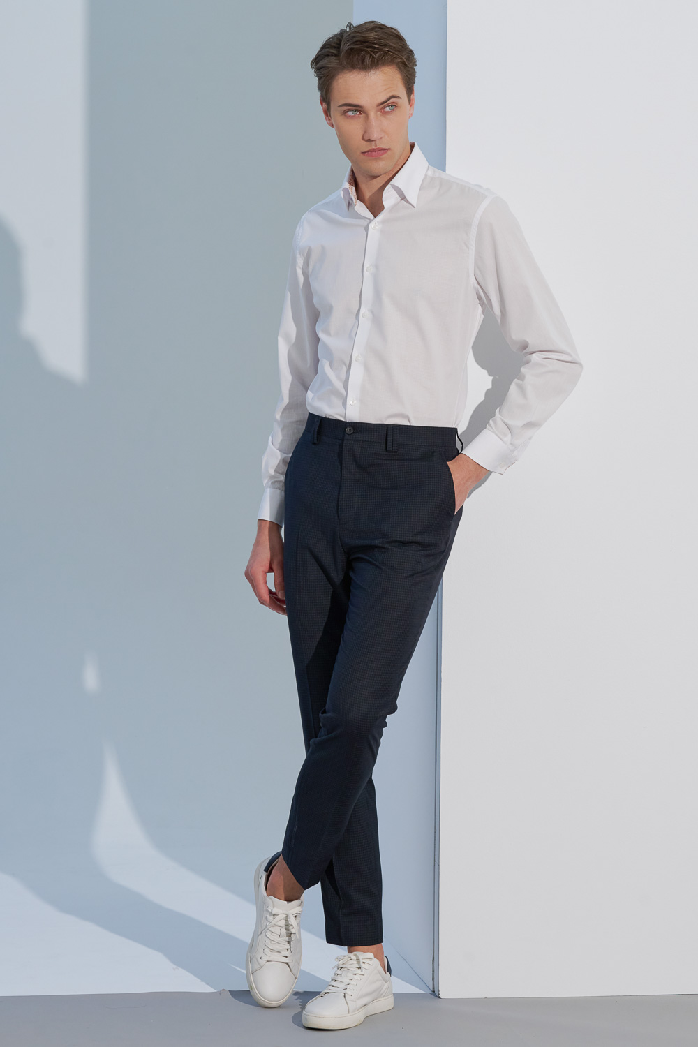 SST&C #Easycare  White Textured Standard Shirt | 0312302003  (Outlet)_3