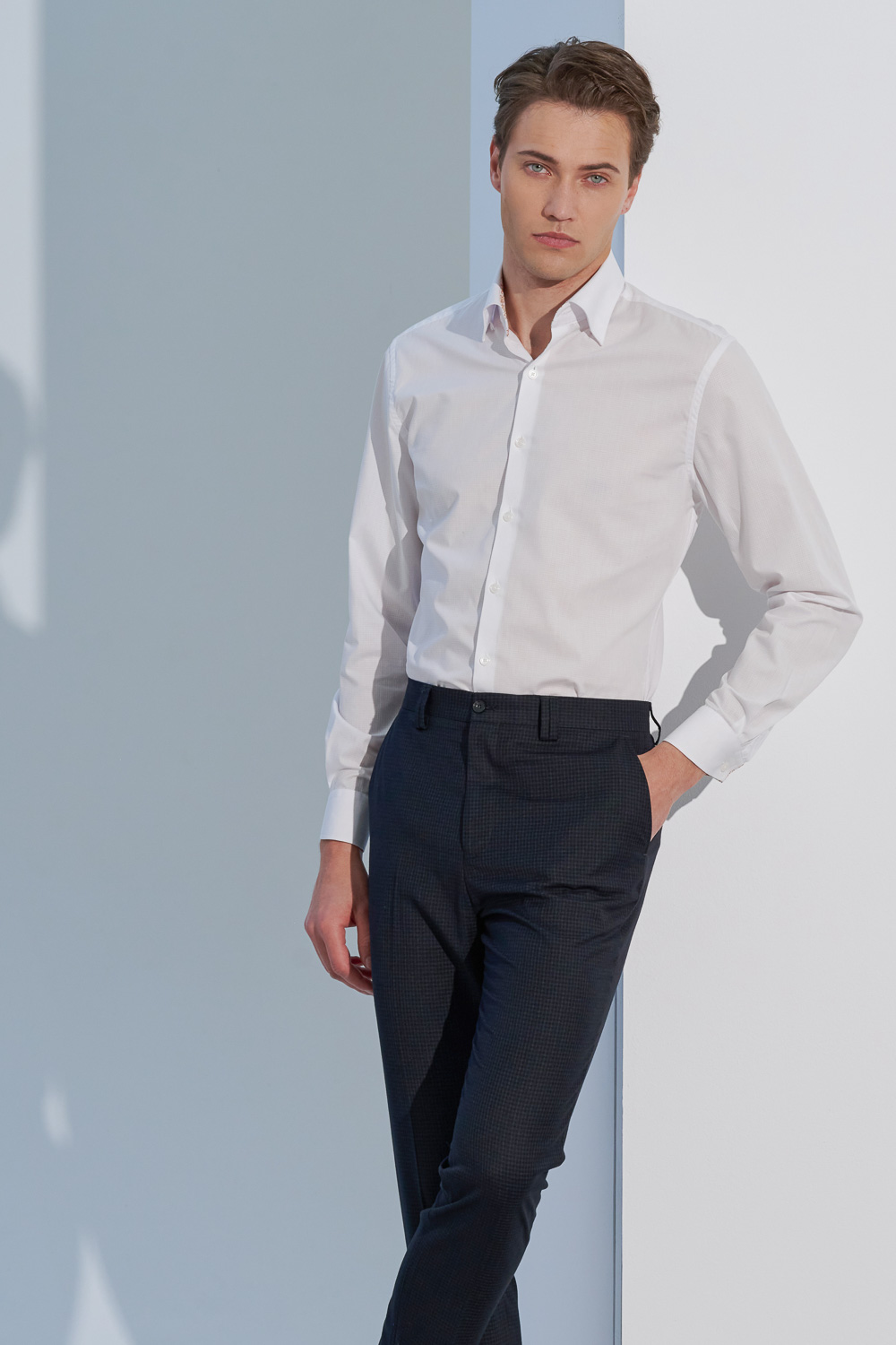 SST&C #Easycare  White Textured Standard Shirt | 0312302003  (Outlet)_4