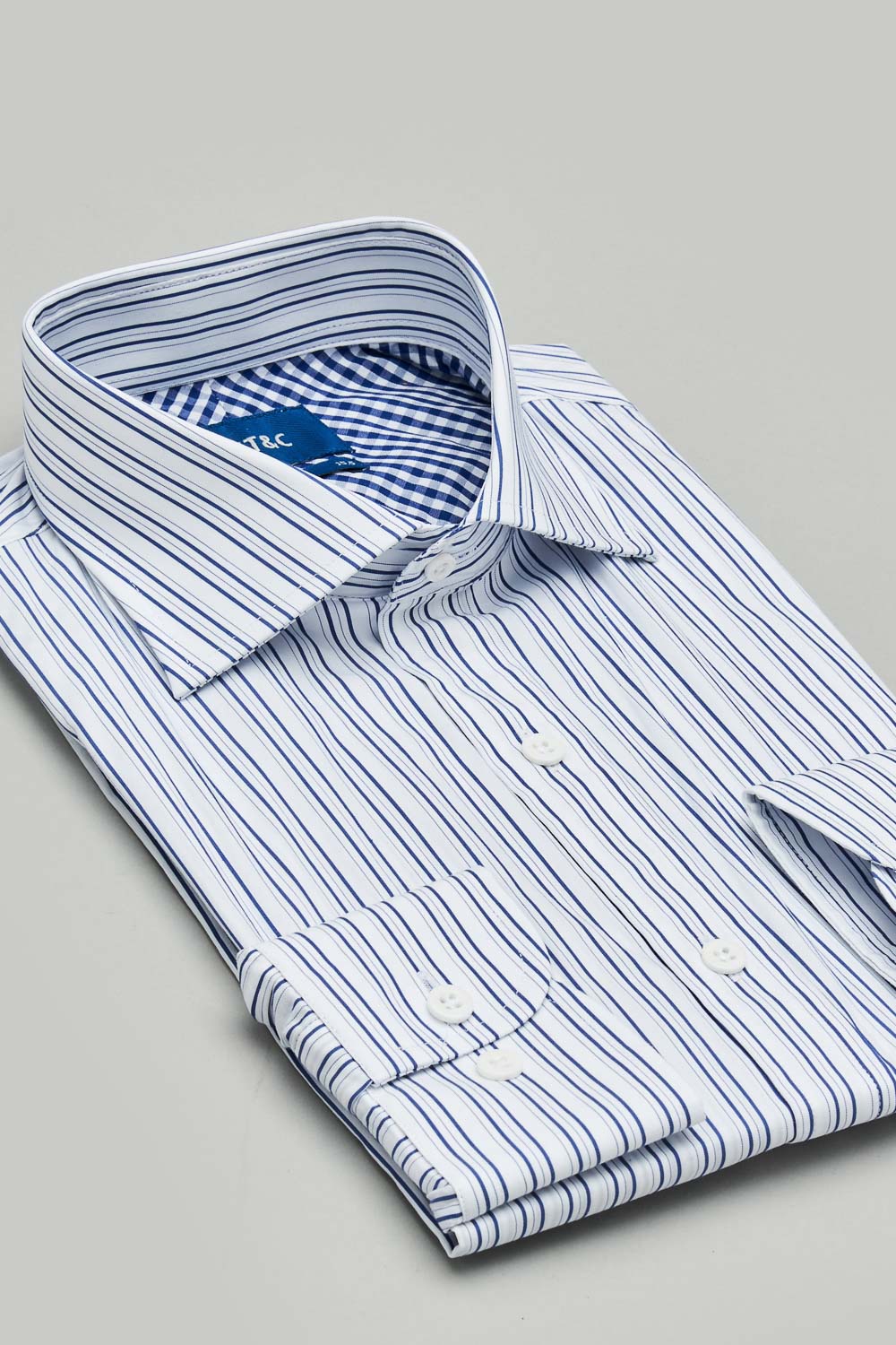 SST&C #Elastic Fit  Blue and White Striped Pattern Slim Fit Shirt | 0312302010  (Outlet)_7