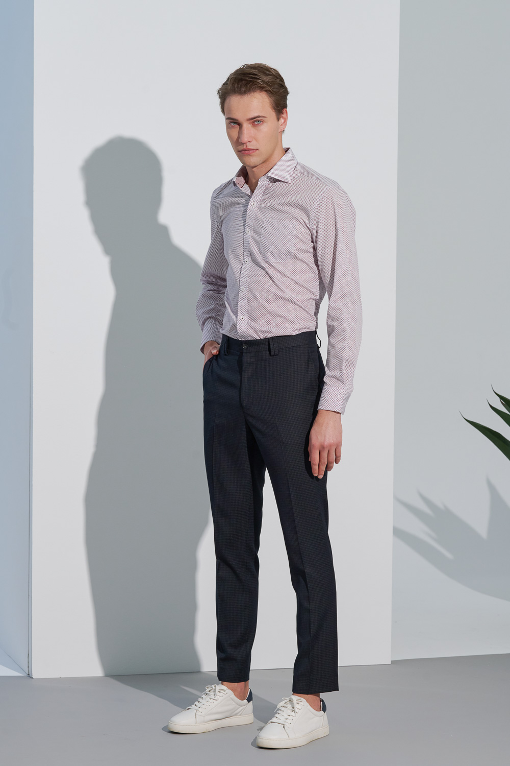 SST&C #Easycare  Red Geometric Small Print Slim Fit Shirt | 0312302011  (Outlet)_3