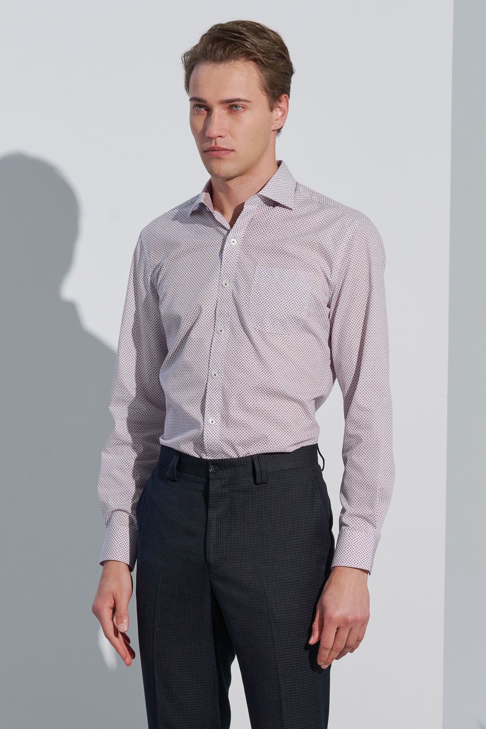 SST&C #Easycare  Red Geometric Small Print Slim Fit Shirt | 0312302011  (Outlet)_4