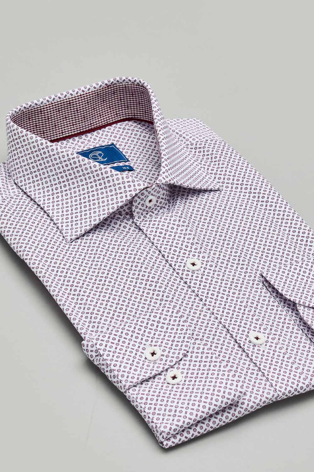 SST&C #Easycare  Red Geometric Small Print Slim Fit Shirt | 0312302011  (Outlet)_8