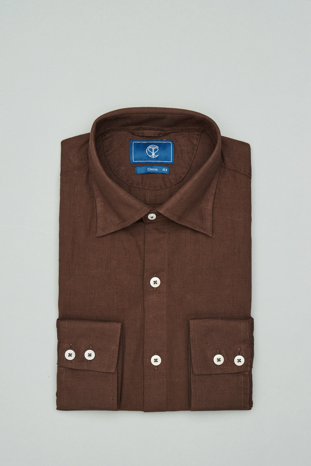 SST&C #Texture Cotton and Linen  Dark Brown Casual Standard Shirt | 0312302015  (Outlet)_8