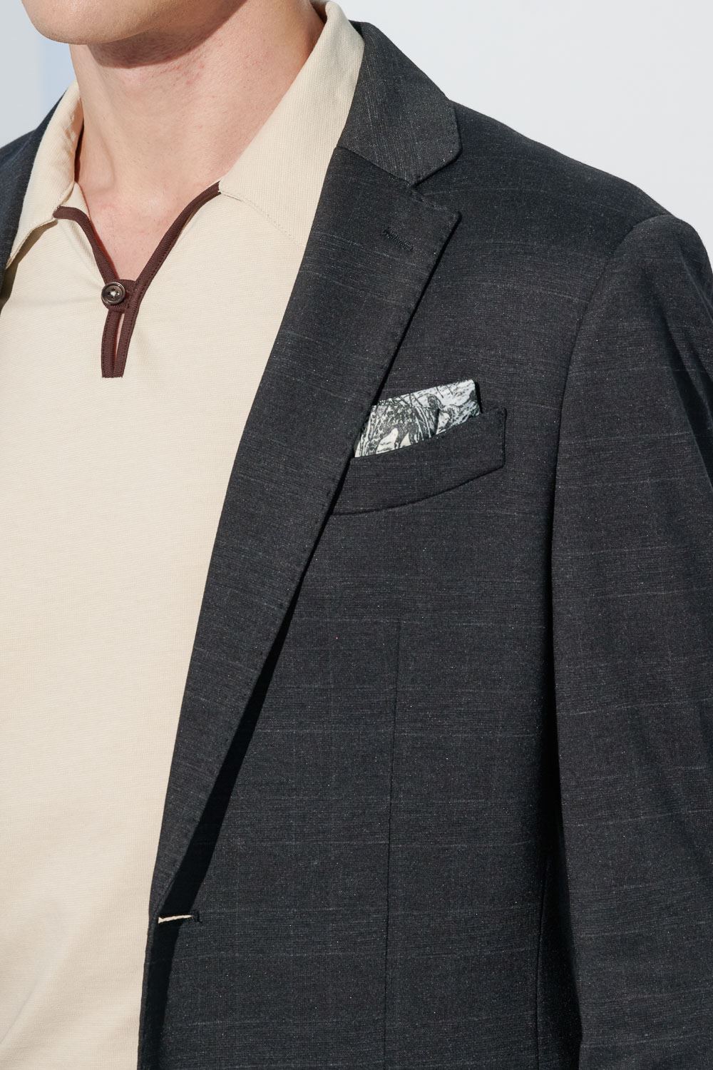SST&C Gray Check Pattern Knitted Casual Suit Jacket | 0612302003  (Outlet)_6