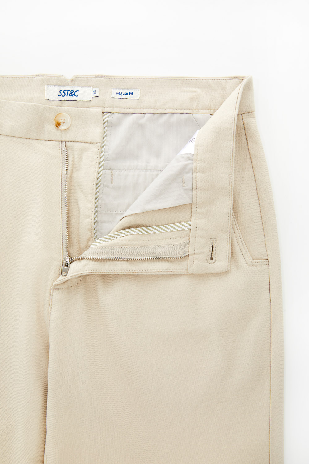 SST&C Ivory Straight Fit Stretch Casual Trousers | 1212302004  (Outlet)_7