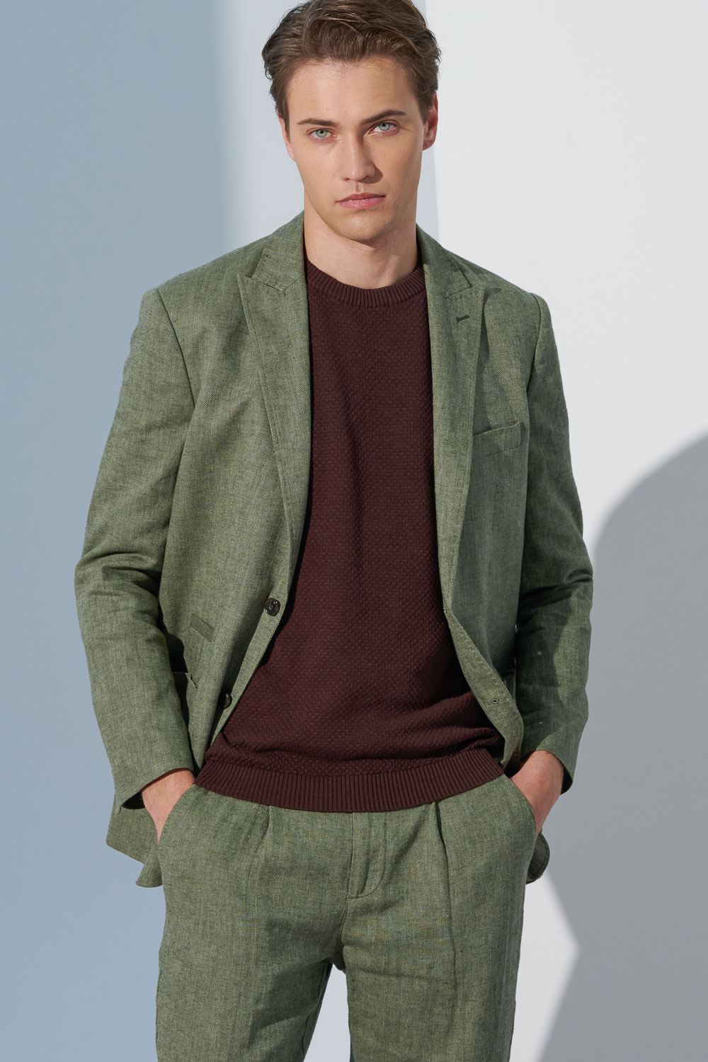 SST&C Cocoa Brown Cotton Crew Neck Sweater | 1112302005  (Outlet)_5