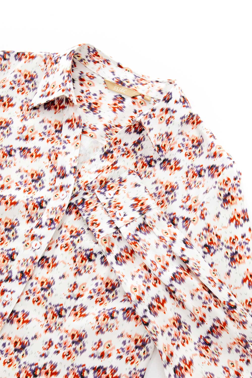 SST&C Abstract Print V-Neck Slim Fit Shirt | 7562302003  (Outlet)_9