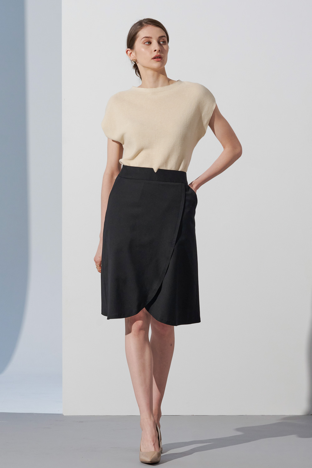 SST&C Basic Black A-Line Skirt | 7462302003  (Outlet)_1