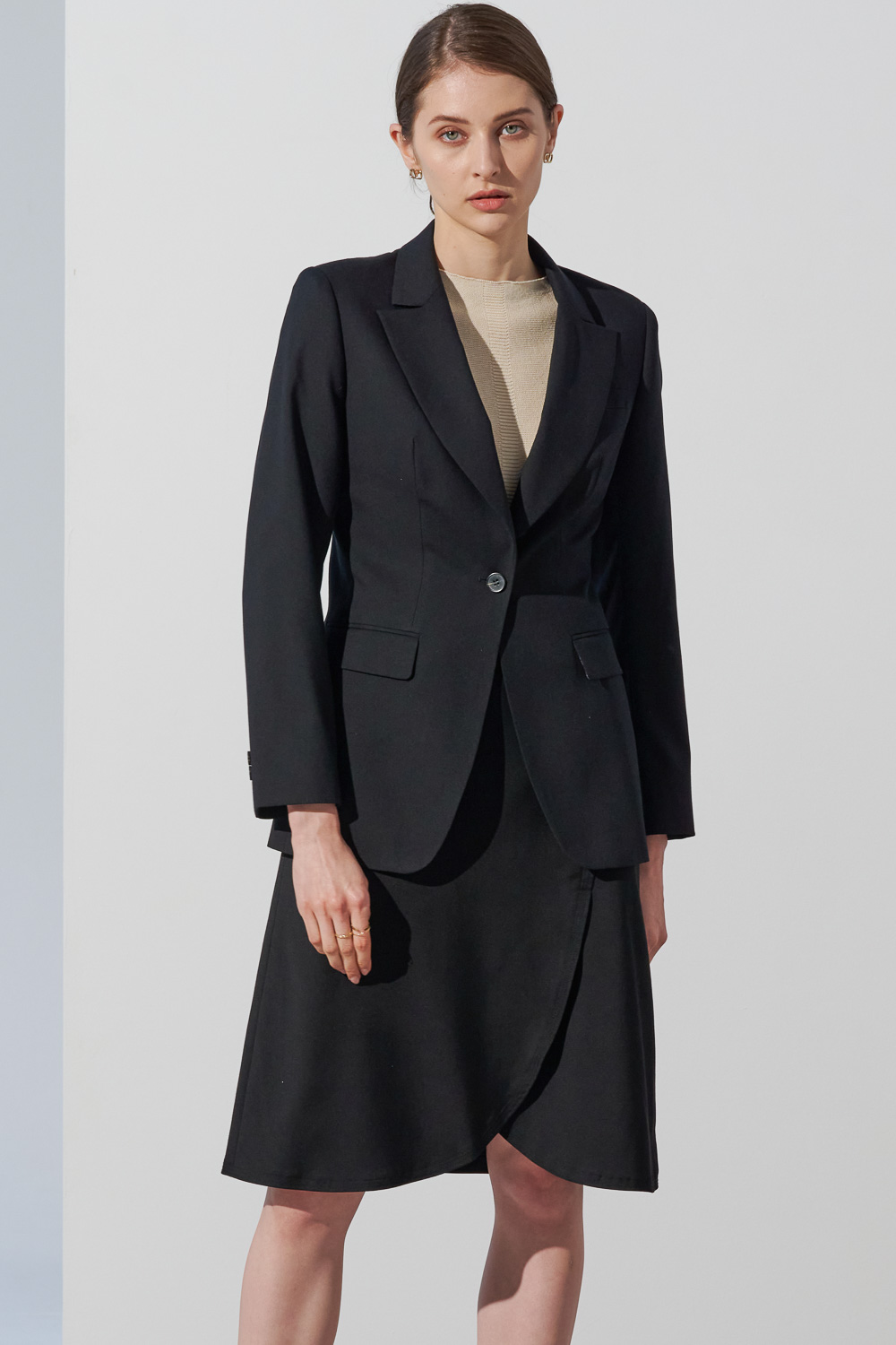 SST&C Basic Black A-Line Skirt | 7462302003  (Outlet)_4