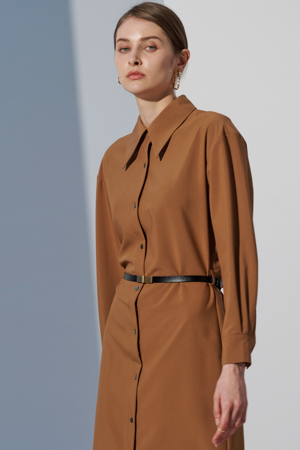SST&C Khaki Off-Shoulder Shirt Dress | 8562302001  (Outlet)_4