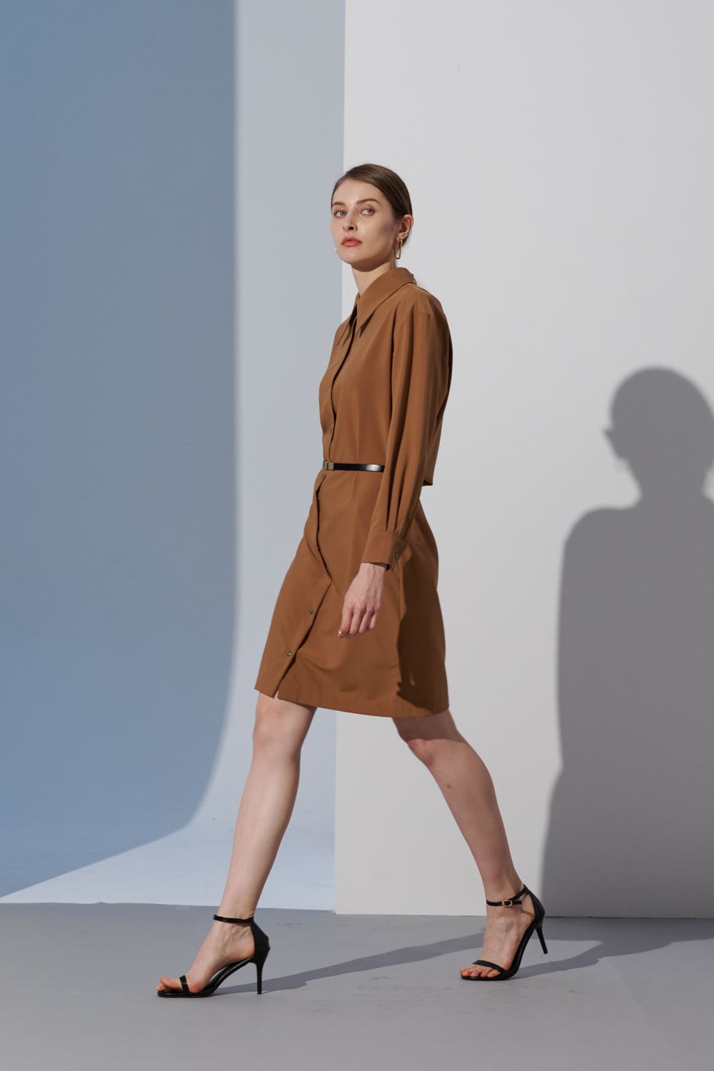 SST&C Khaki Off-Shoulder Shirt Dress | 8562302001  (Outlet)_5