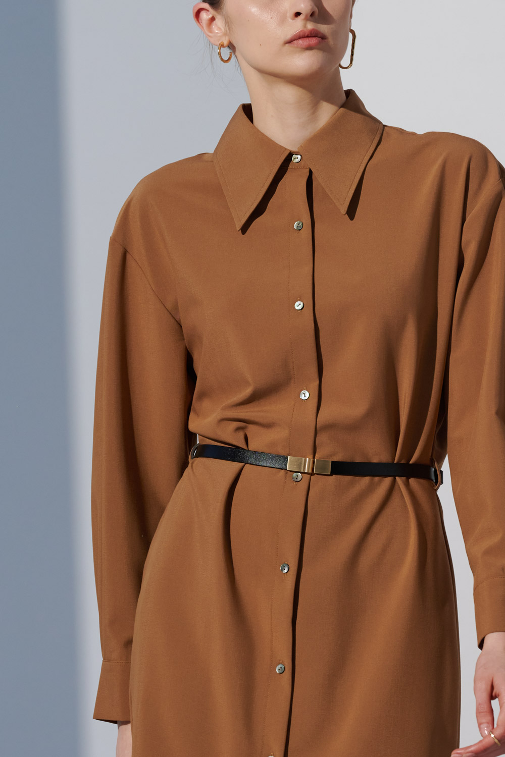 SST&C Khaki Off-Shoulder Shirt Dress | 8562302001  (Outlet)_6