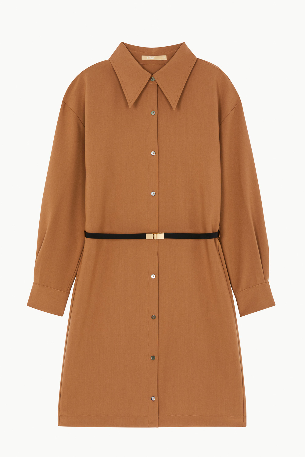 SST&C Khaki Off-Shoulder Shirt Dress | 8562302001  (Outlet)_7
