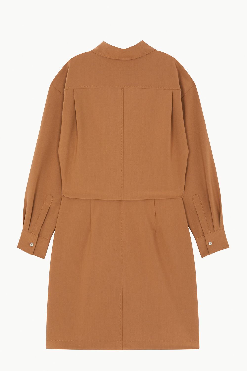 SST&C Khaki Off-Shoulder Shirt Dress | 8562302001  (Outlet)_8