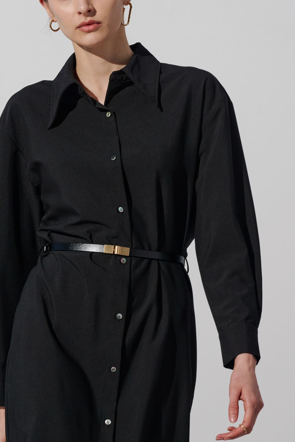 SST&C Black Off-Shoulder Shirt Dress | 8562302002  (Outlet)_5