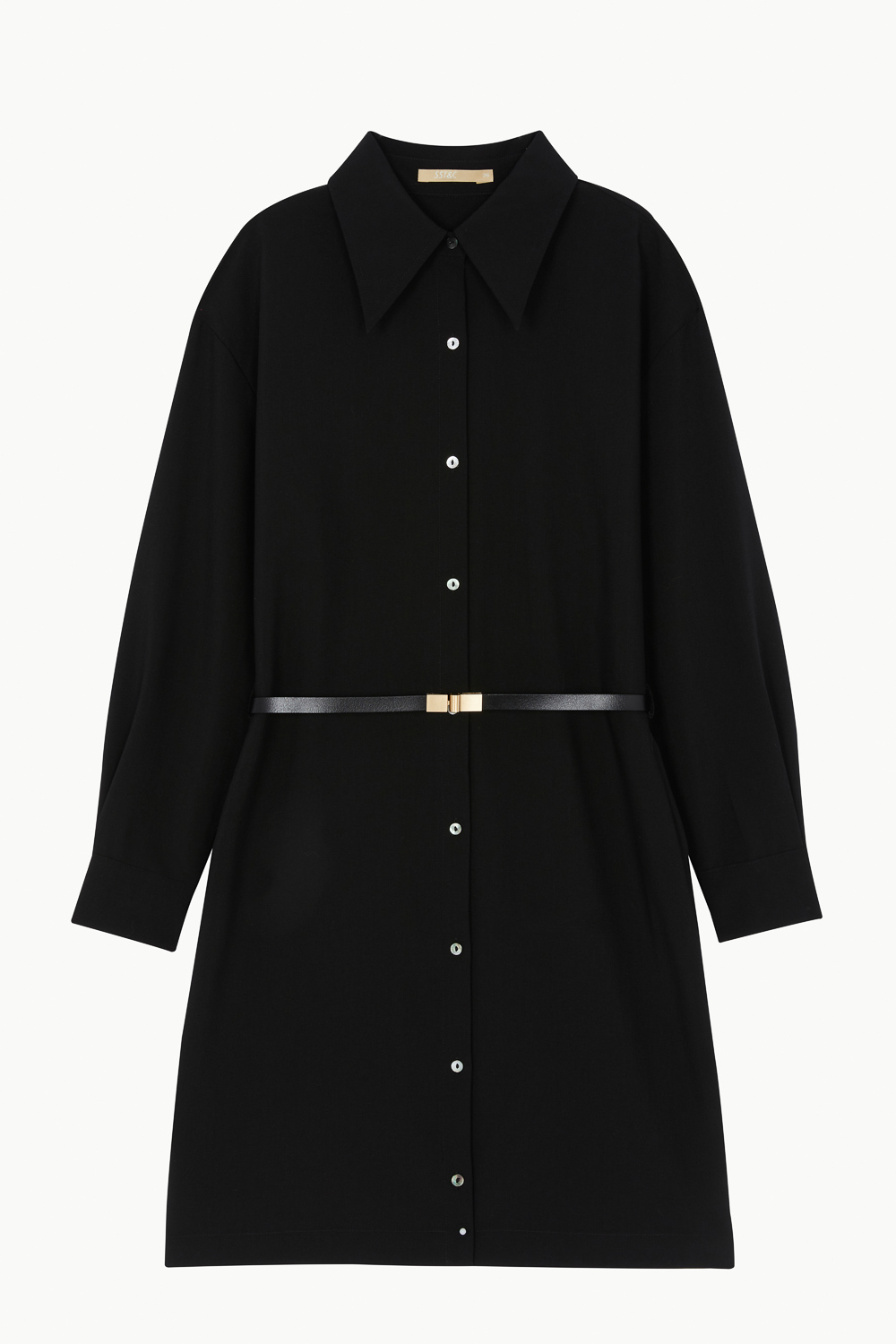 SST&C Black Off-Shoulder Shirt Dress | 8562302002  (Outlet)_7
