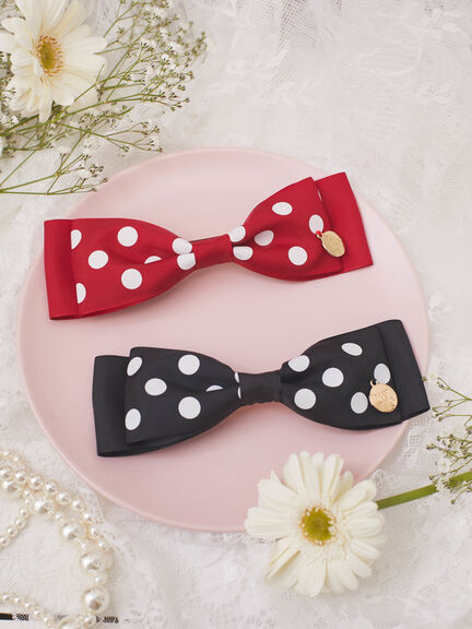 俏皮圓點配色蝴蝶結髮夾(8A31FHJ2200) - Maison de FLEUR
