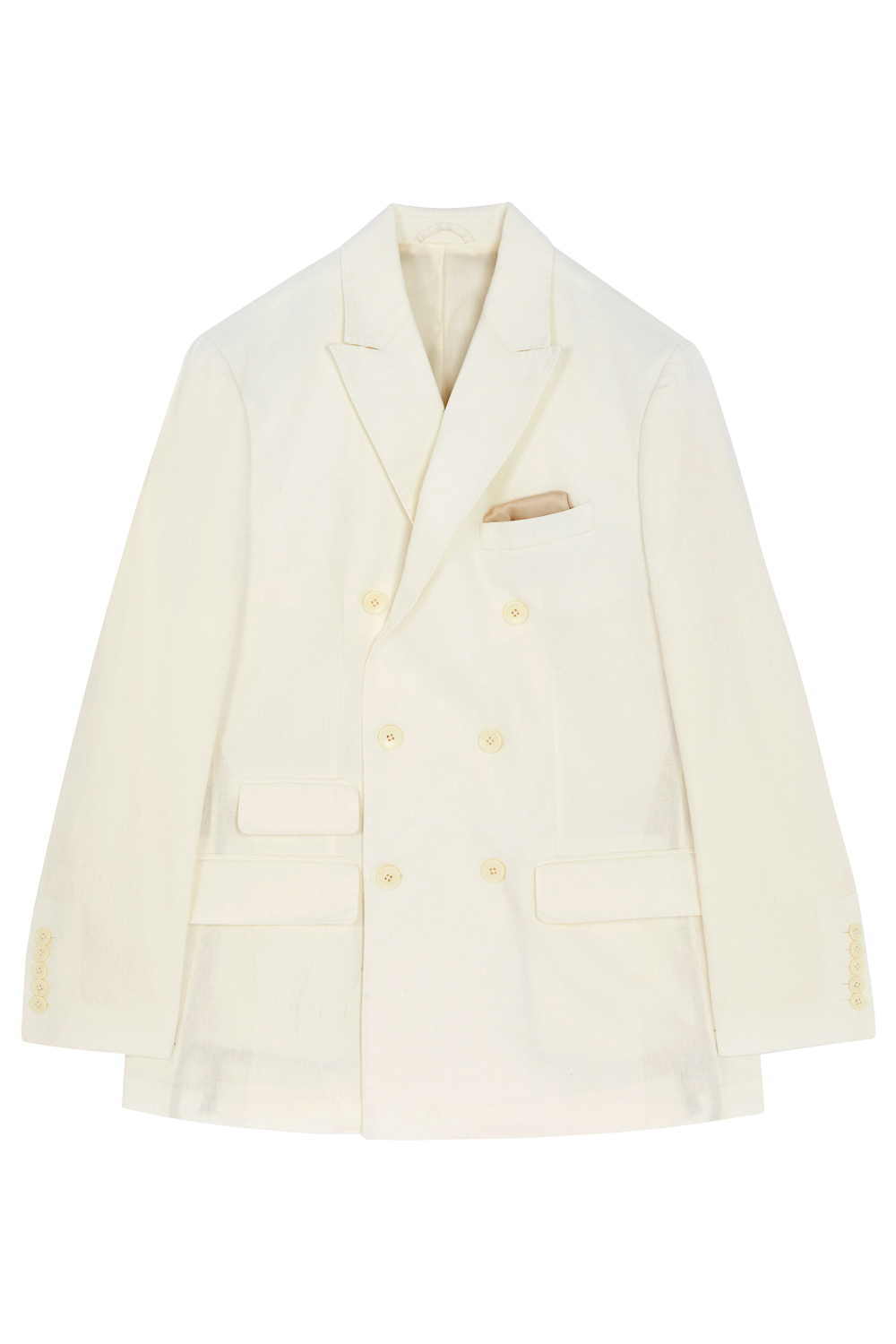 SST&C Off-White Double-Breasted Casual Suit Jacket | 0612303007  (Outlet)_8