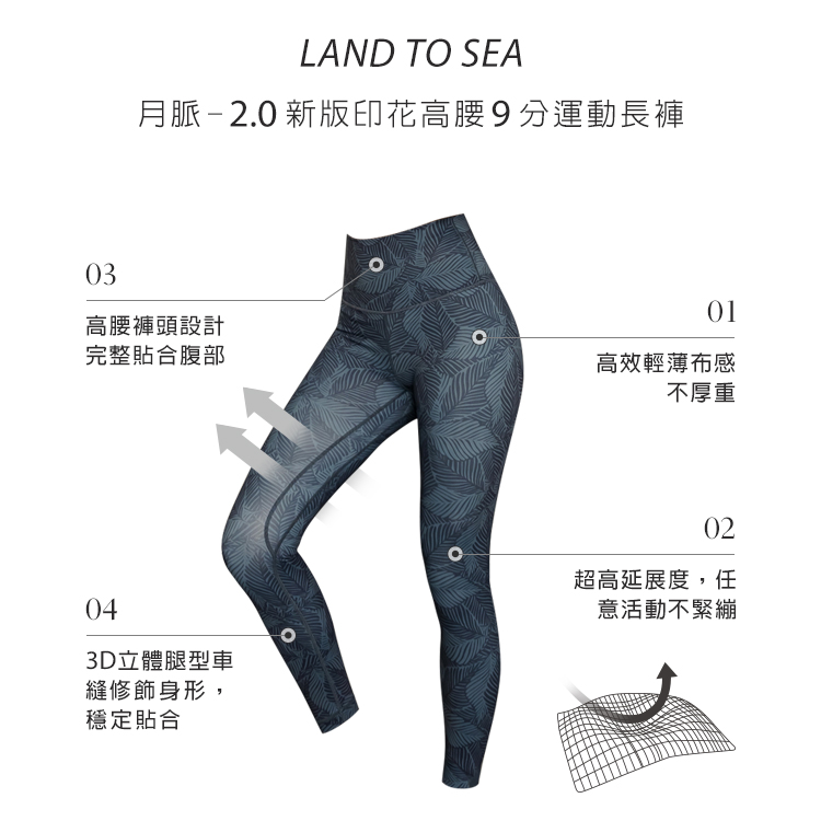 絕版品▸印花高腰九分運動長褲水陸兩用24吋Lead To Sea-月脈VCstyle3615129_3