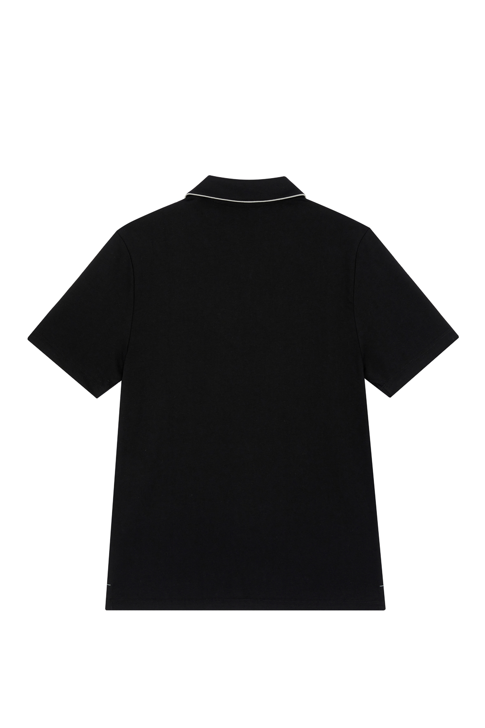 SST&C Black Single Button Contrast Trimming Polo Shirt | 1012303004  (Outlet)_7