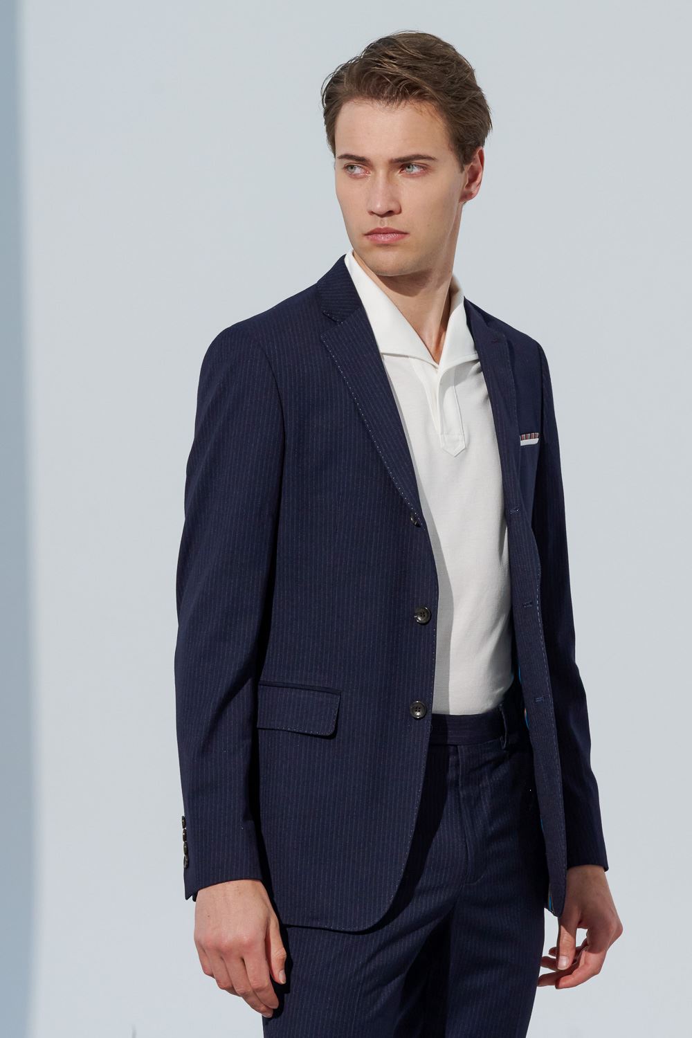 SST&C Simple White Lapel Polo Shirt | 1012303006  (Outlet)_7