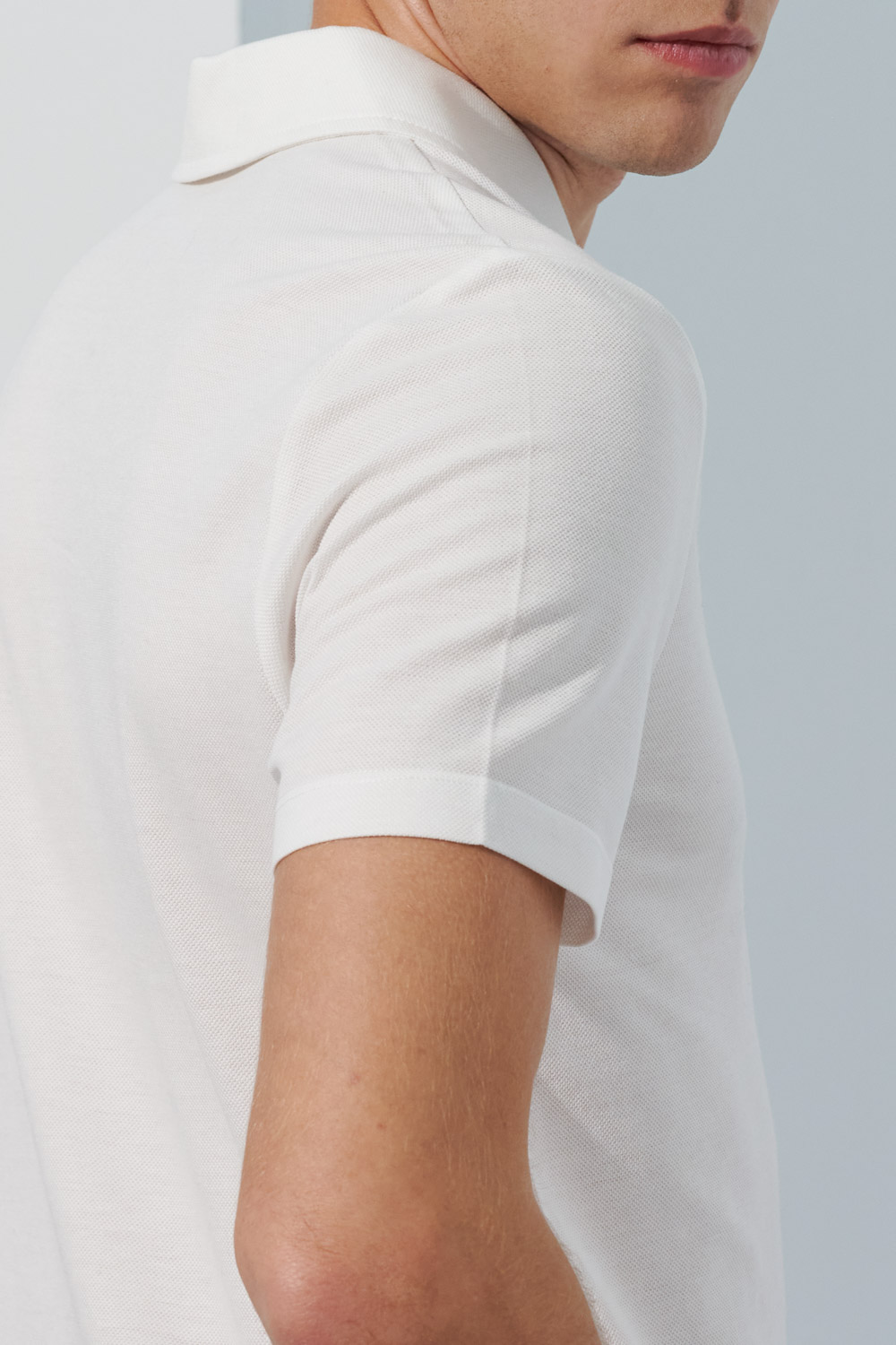 SST&C Simple White Lapel Polo Shirt | 1012303006  (Outlet)_9