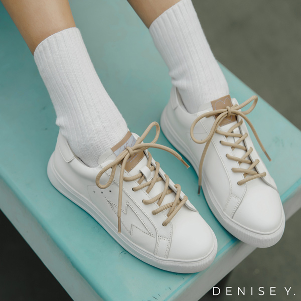 人氣小白鞋款式推薦－Ann'S 奶茶色閃電造型小白鞋