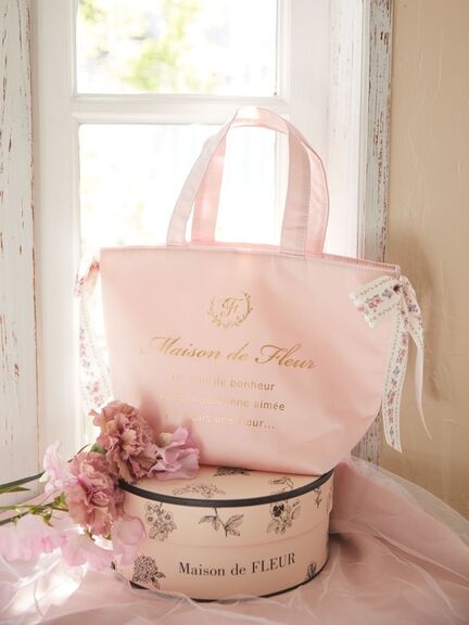 原創花卉雙緞帶燙金托特包(8A31F0J0700) - Maison de FLEUR