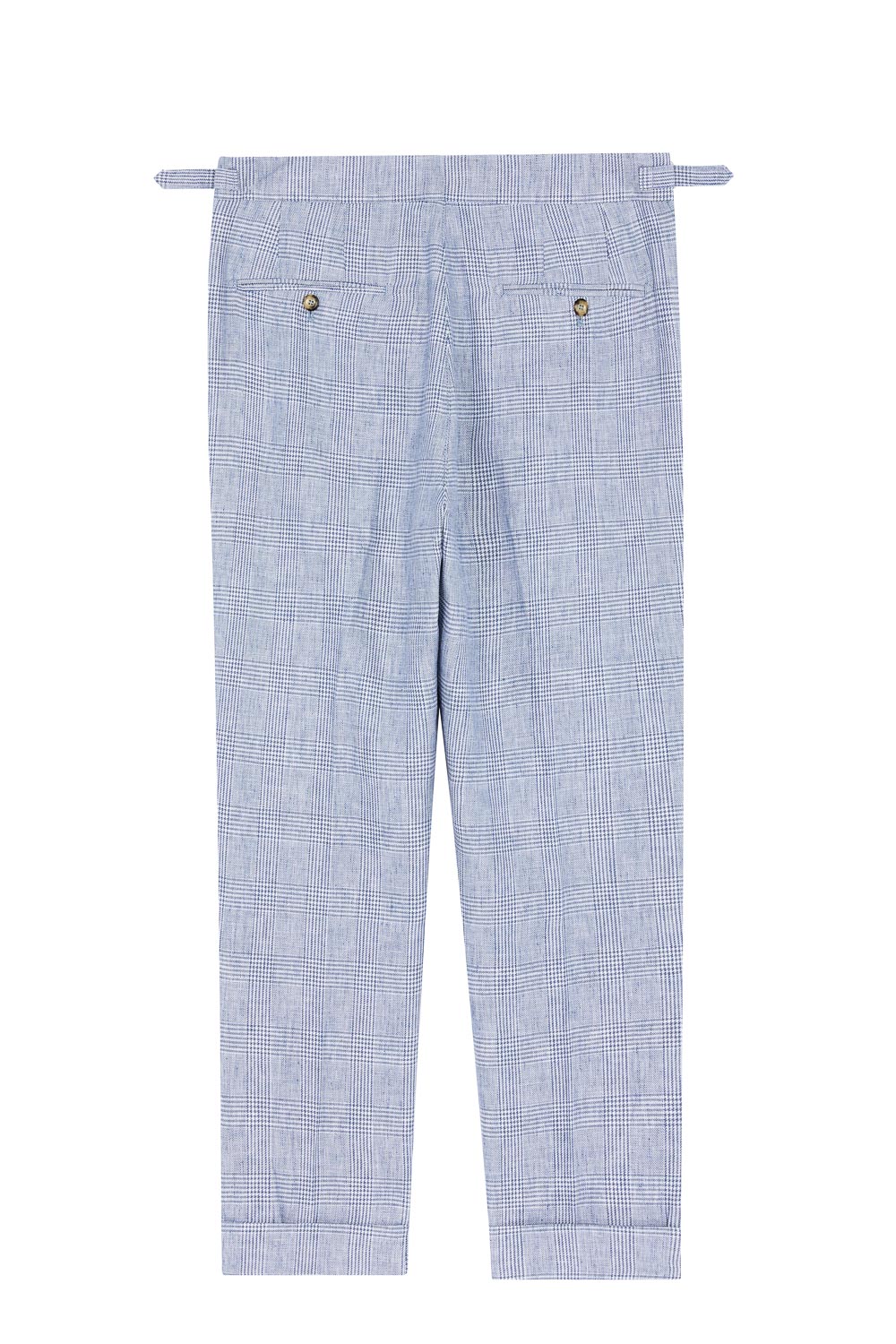 SST&C Light Blue Check Pattern Loose Fit Pleated Casual Trousers | 1212303002  (Outlet)_8