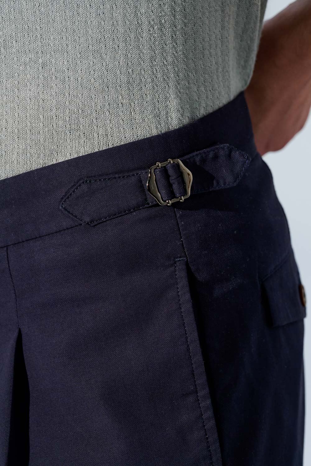 SST&C Night Blue Loose Fit Pleated Casual Trousers | 1212303004  (Outlet)_6