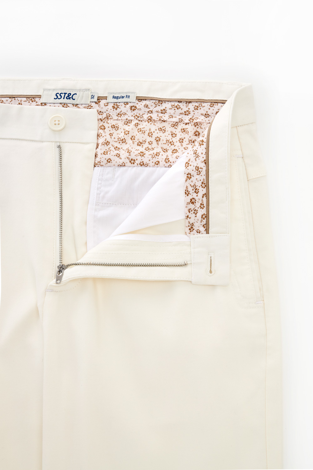 SST&C Simple White Straight-Leg Elastic Casual Trousers | 1212303006  (Outlet)_9