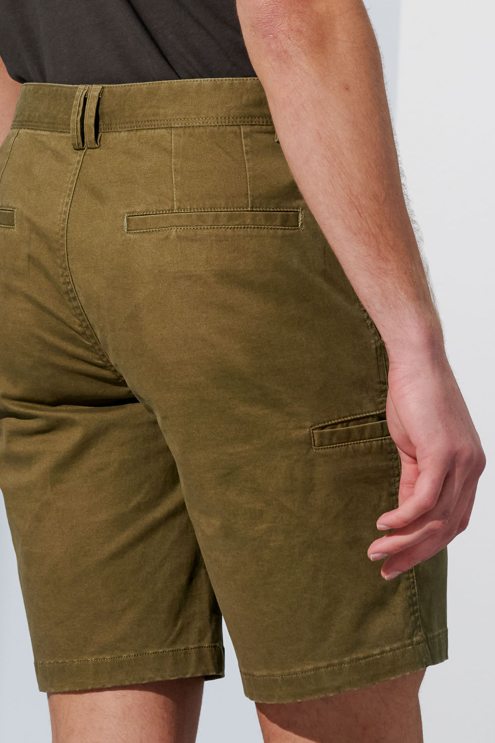 SST&C Olive Slim Fit Stretch Casual Shorts | 1212303008  (Outlet)_6