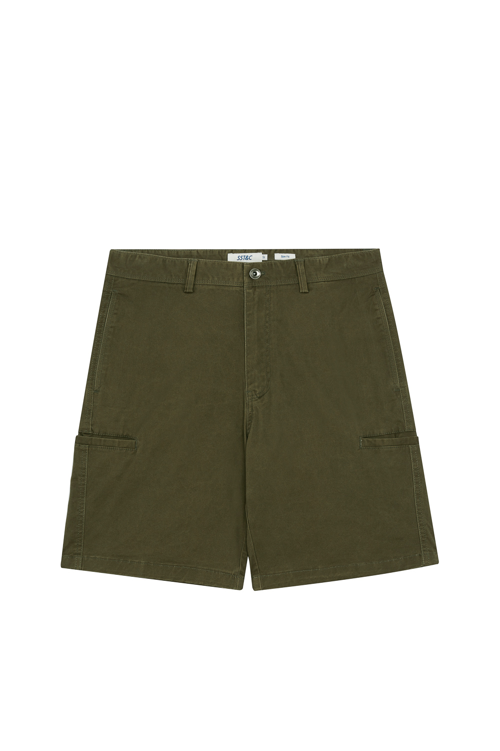 SST&C Olive Slim Fit Stretch Casual Shorts | 1212303008  (Outlet)_7