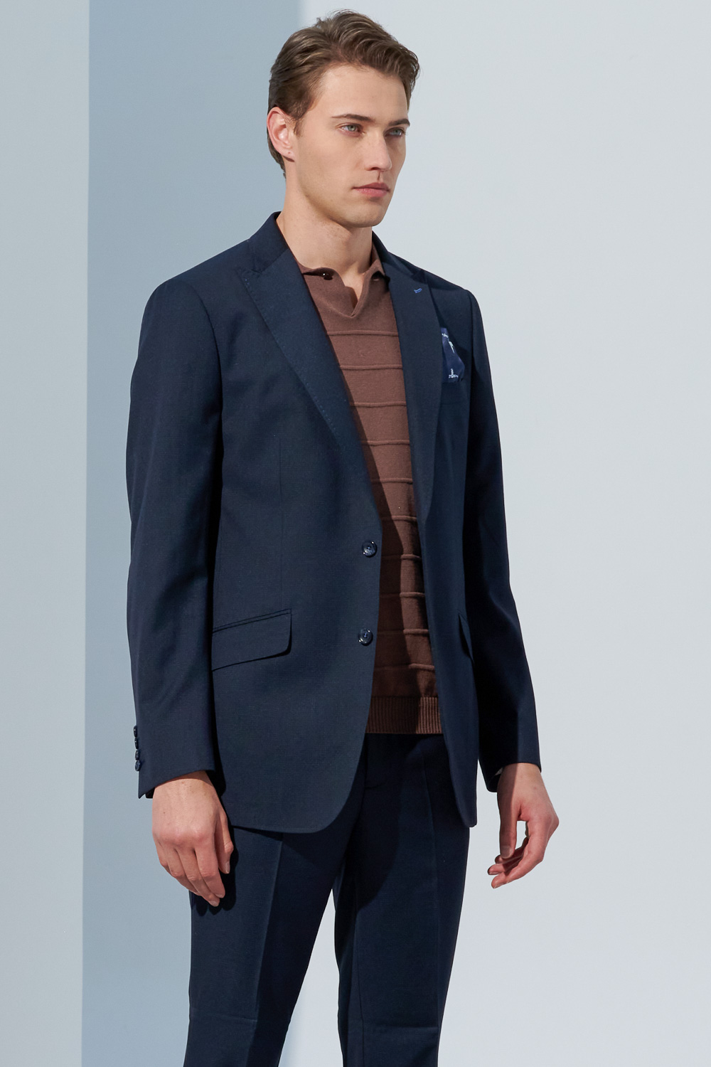 SST&C Navy Fine Check Classic Suit Jacket | 0112303003  (Outlet)_4