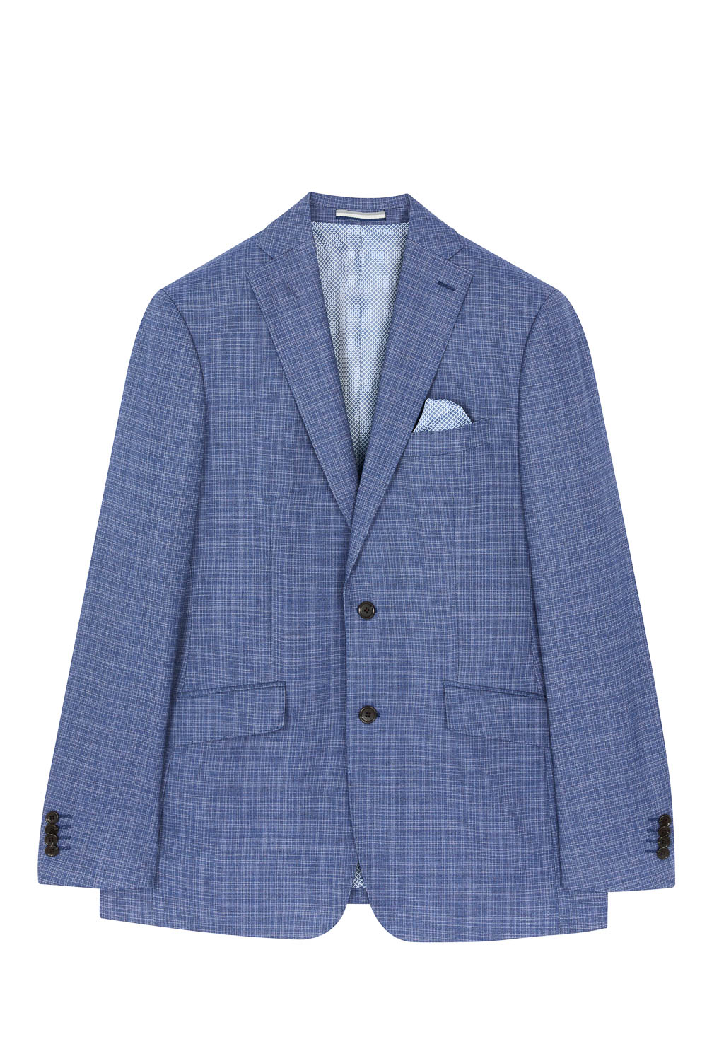 SST&C Sky Blue Fine Check Pattern Slim Fit Suit Jacket | 0112303006  (Outlet)_8