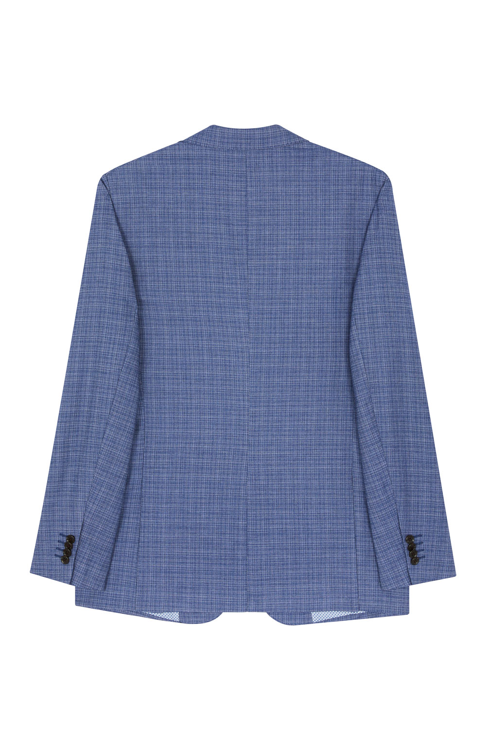 SST&C Sky Blue Fine Check Pattern Slim Fit Suit Jacket | 0112303006  (Outlet)_9