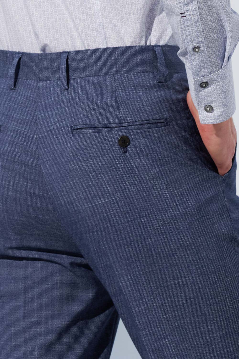SST&C Sky Blue Textured Tailor Suit Trousers | 0212303005  (Outlet)_6