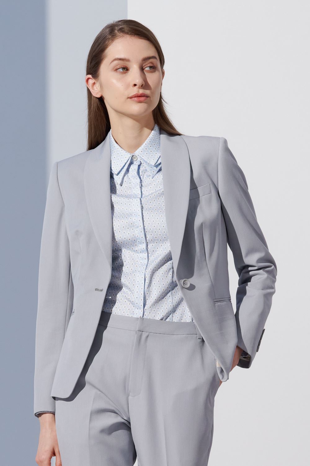 SST&C Lavender Mist Purple Loofah Collar Suit Jacket | 7162303001  (Outlet)_1