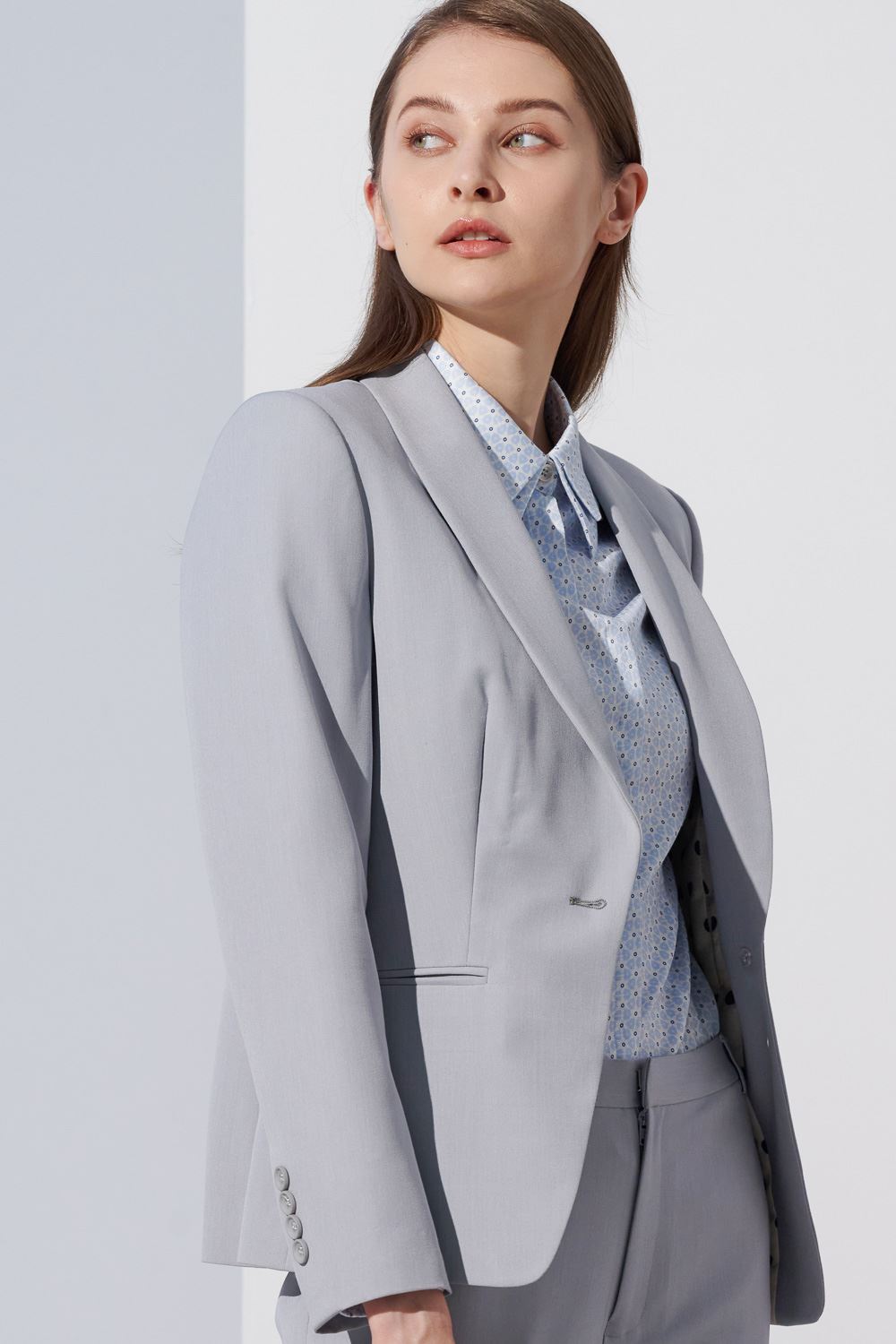 SST&C Lavender Mist Purple Loofah Collar Suit Jacket | 7162303001  (Outlet)_2