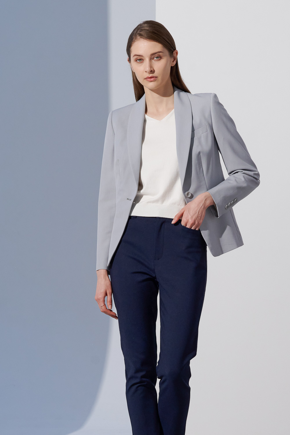 SST&C Lavender Mist Purple Loofah Collar Suit Jacket | 7162303001  (Outlet)_4