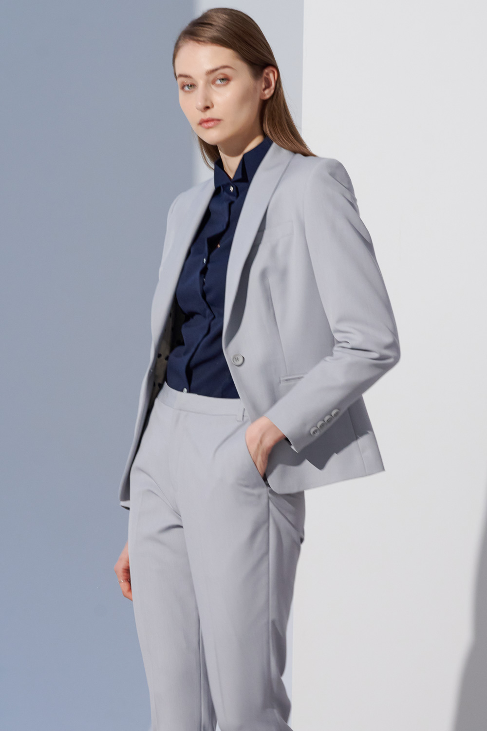 SST&C Lavender Mist Purple Loofah Collar Suit Jacket | 7162303001  (Outlet)_5