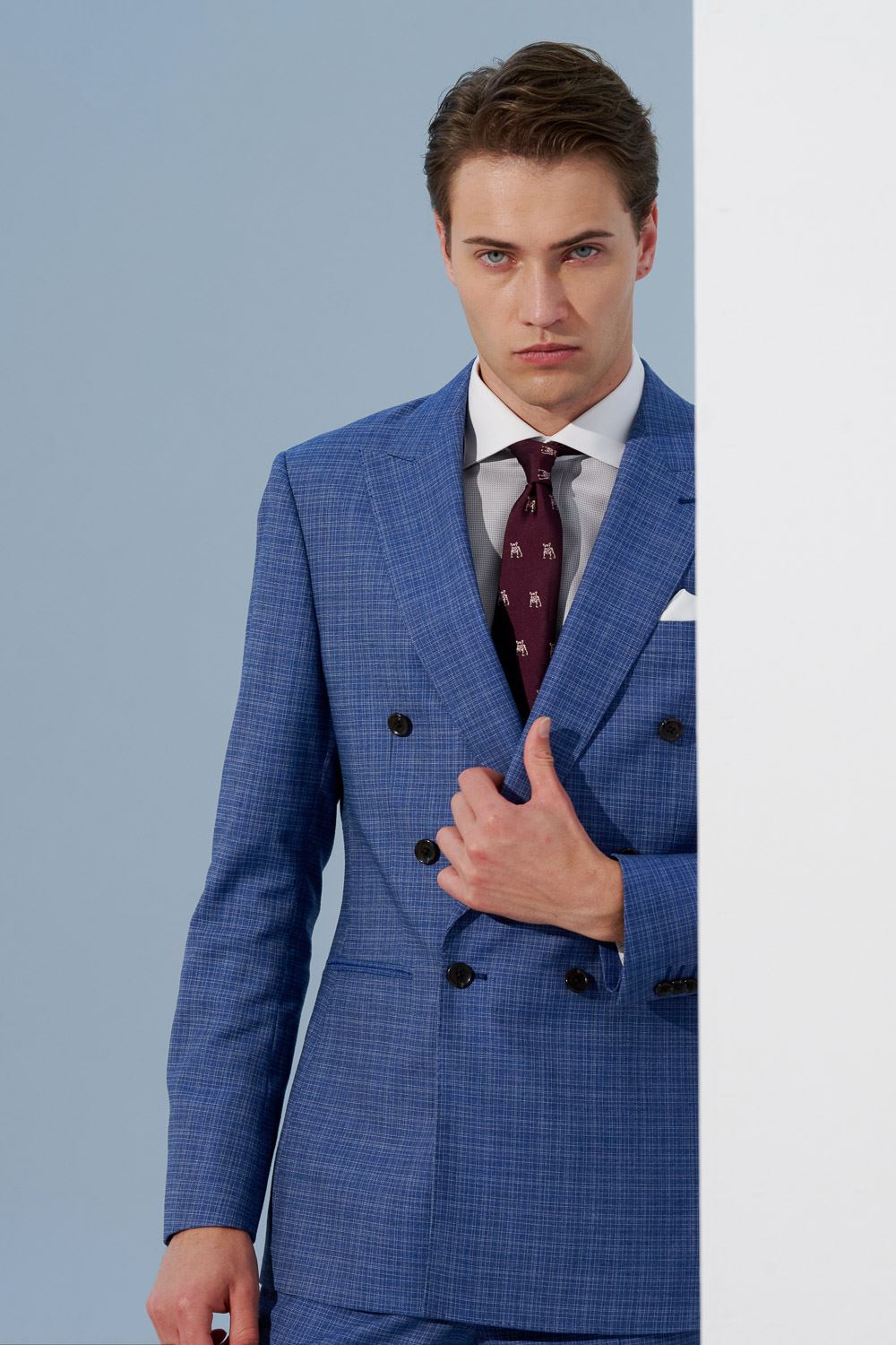 SST&C #Milan Series  Anti-Wrinkle Gray Textured White Collar White Sleeve Slim Fit Shirt | 0312303003  (Outlet)_3