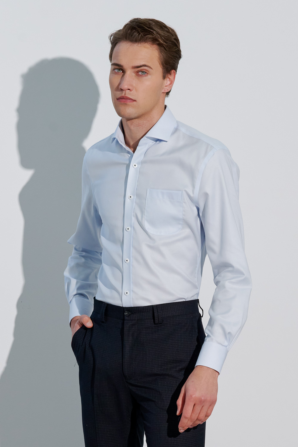 SST&C #Milan Series  Anti-Wrinkle Light Blue Textured Standard Shirt | 0312303010  (Outlet)_0