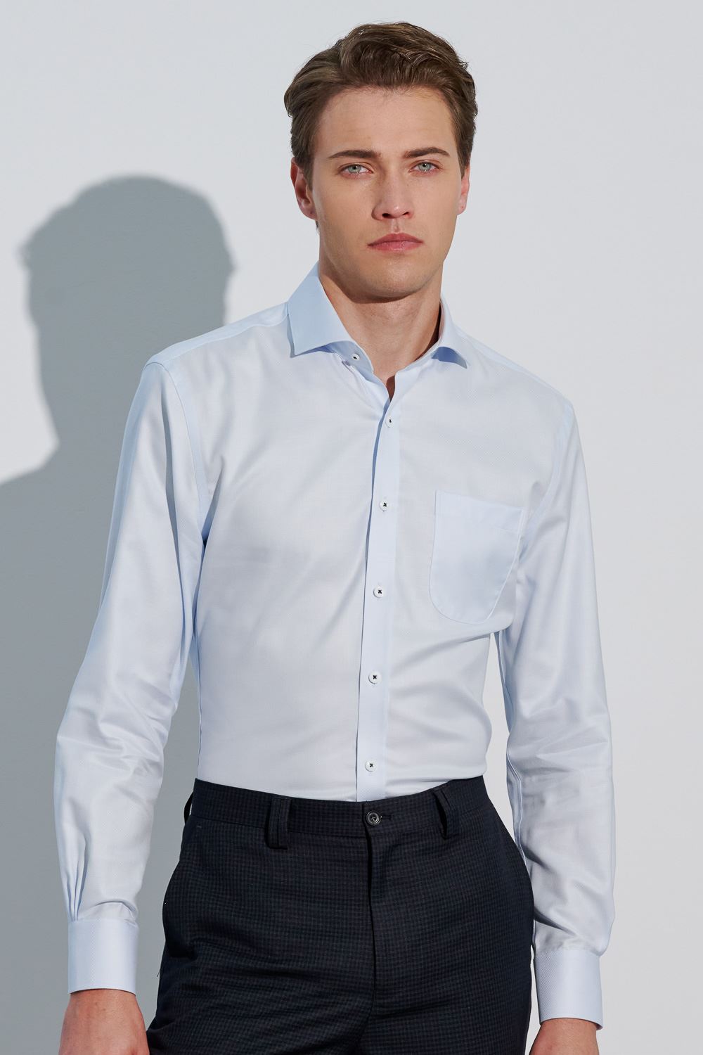 SST&C #Milan Series  Anti-Wrinkle Light Blue Textured Standard Shirt | 0312303010  (Outlet)_1