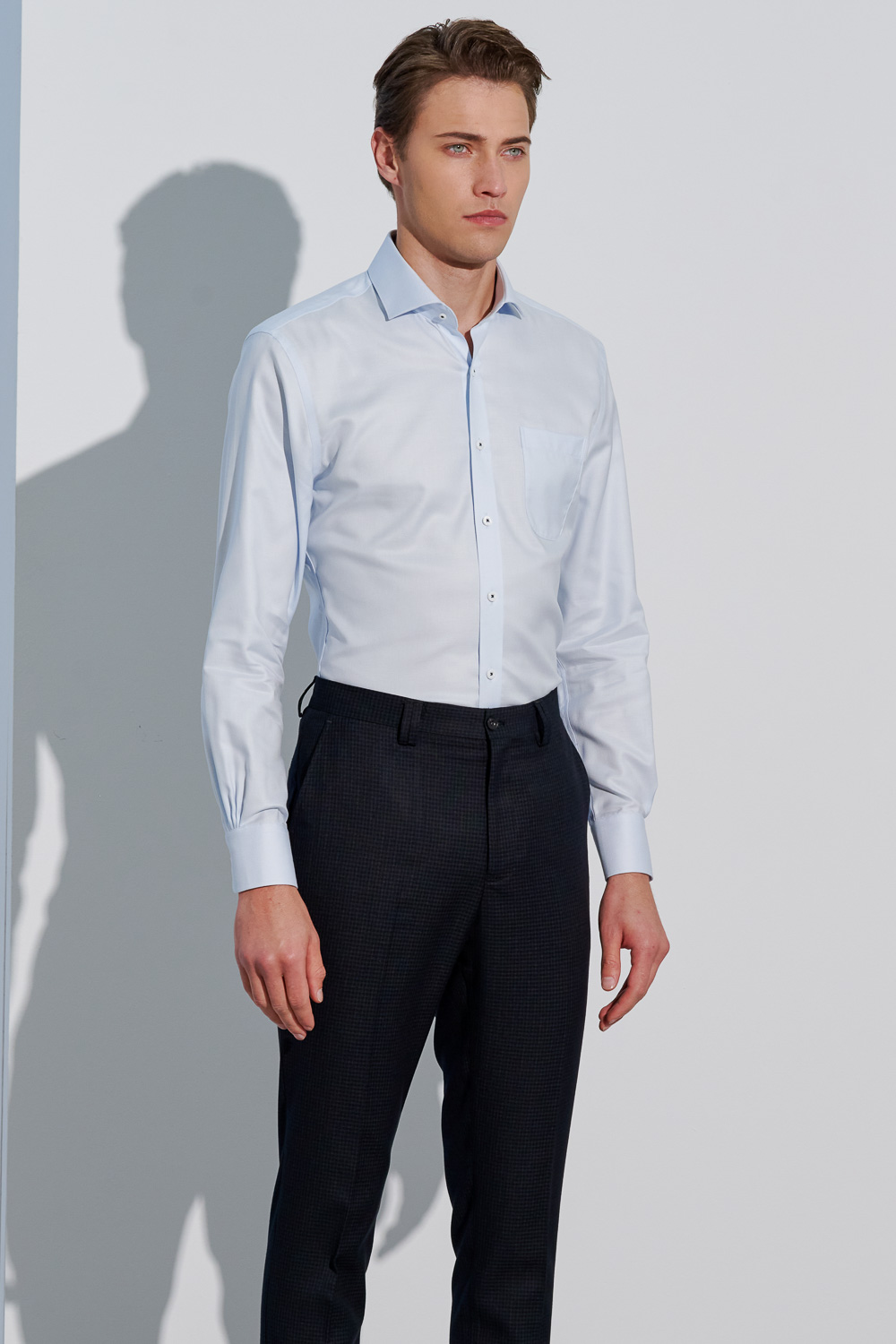 SST&C #Milan Series  Anti-Wrinkle Light Blue Textured Standard Shirt | 0312303010  (Outlet)_3