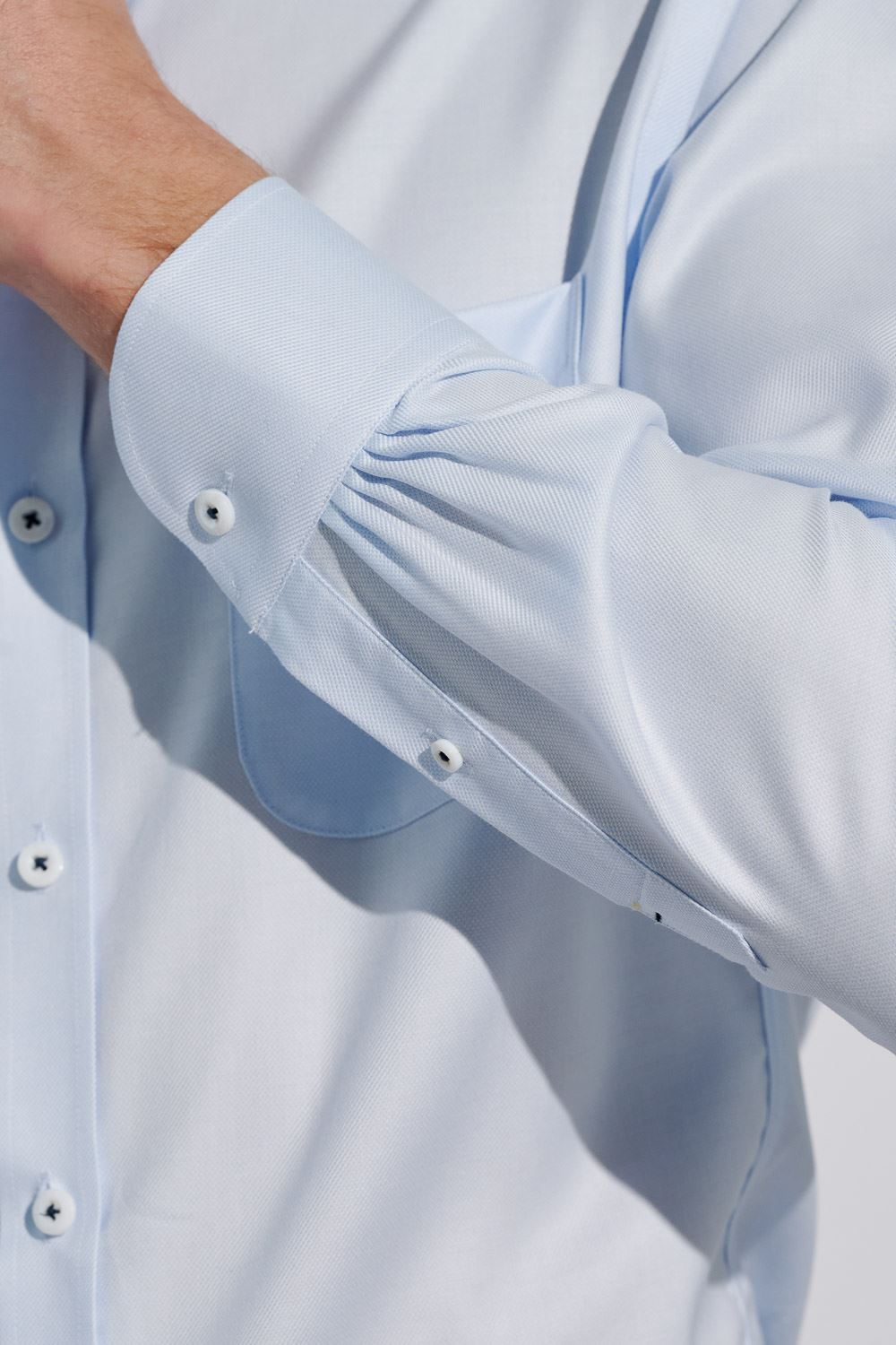 SST&C #Milan Series  Anti-Wrinkle Light Blue Textured Standard Shirt | 0312303010  (Outlet)_5