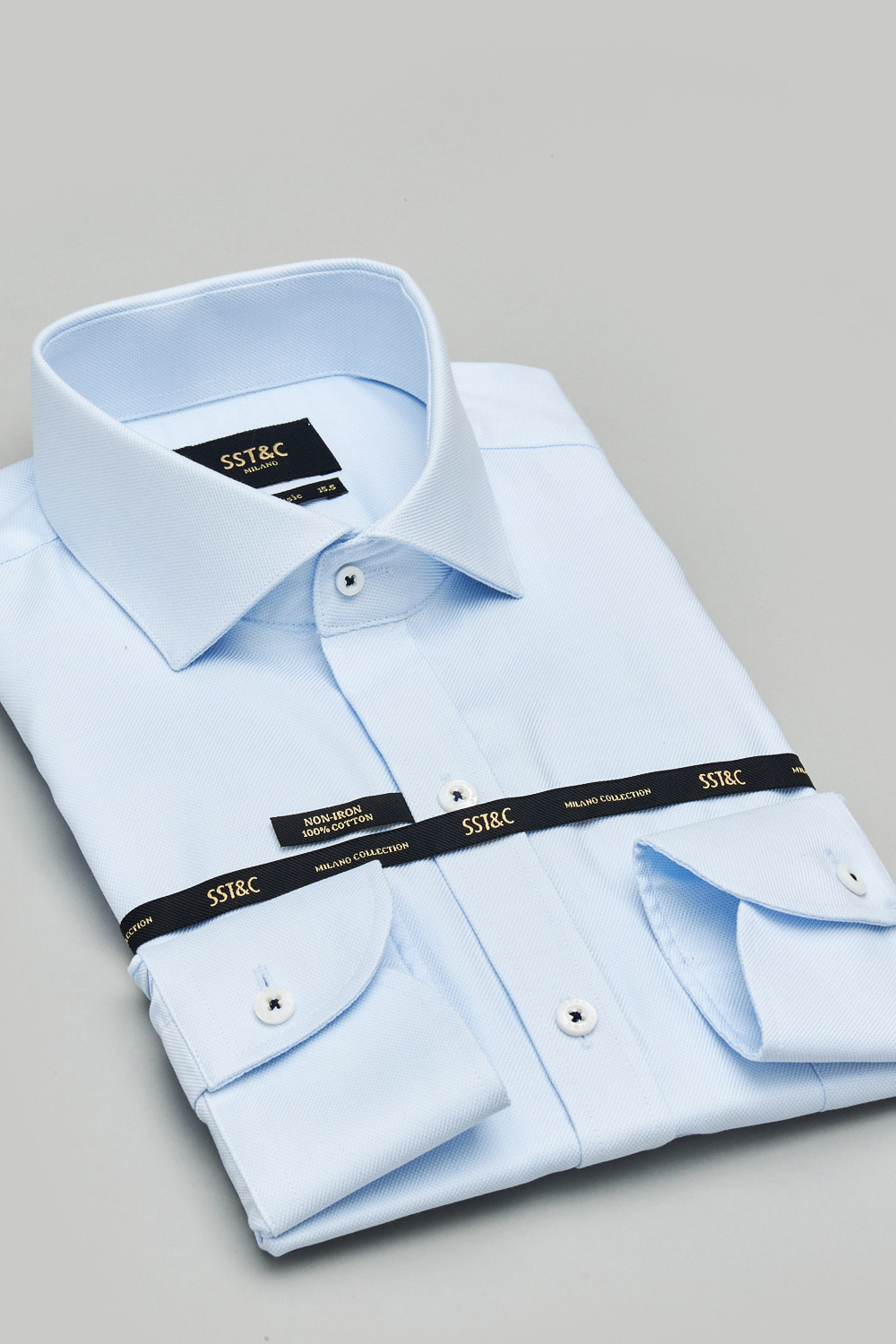 SST&C #Milan Series  Anti-Wrinkle Light Blue Textured Standard Shirt | 0312303010  (Outlet)_7