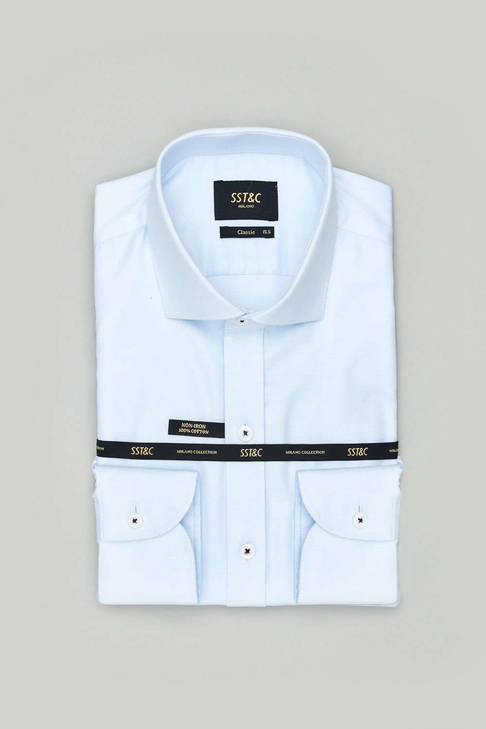 SST&C #Milan Series  Anti-Wrinkle Light Blue Textured Standard Shirt | 0312303010  (Outlet)_8