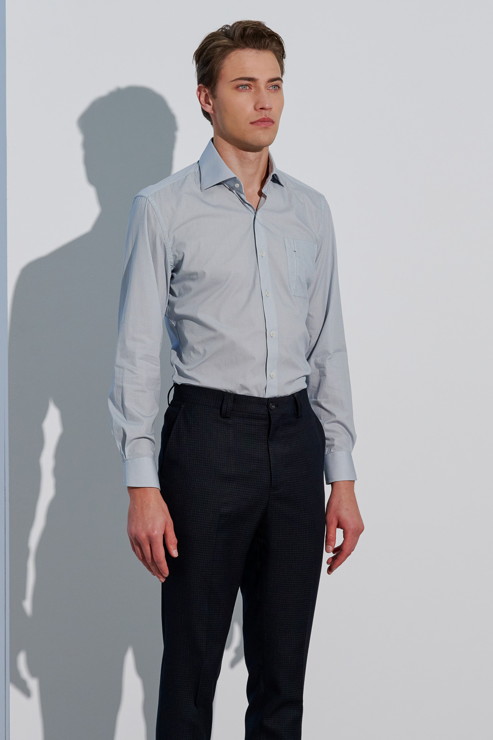 SST&C #Comfortable Cotton  Blue Geometric Print Slim Fit Shirt | 0312303011  (Outlet)_2