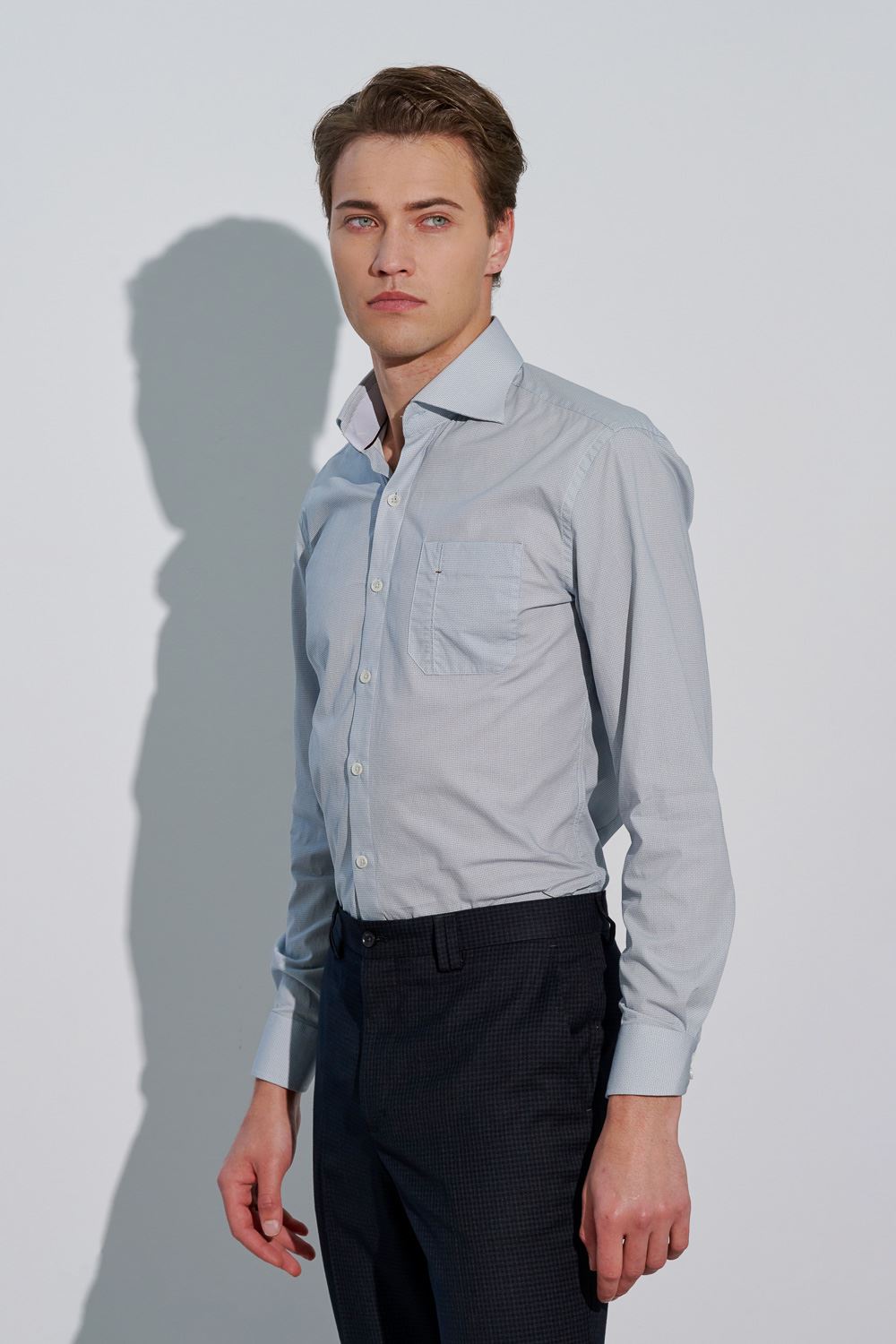 SST&C #Comfortable Cotton  Blue Geometric Print Slim Fit Shirt | 0312303011  (Outlet)_4